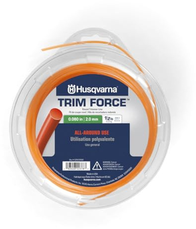 Husqvarna Trimforce Rasentrimmerschnur, 0,2 cm, 6,3 m Spule, rundum verwendbar, Unkrautfresser, 0,2 kg
