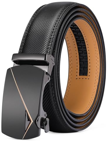 SENDEFN Gürtel Herren, Ledergürtel herren, Gürtel Ratsche Automatikschließe für Herren Jeans und Business Anzug, Breit 35mm,Größe Einstellbar Belt
