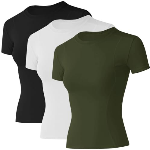 Loovoo Teen College Outfits for Women Ladies Sets Girls Summer Cute T-Shits Fashion Trendy Tops Tight Fitted Clothing Fitness