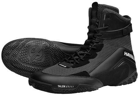 Hayabusa Talon Lightweight Lace Up Boxing Shoes - Black, 11