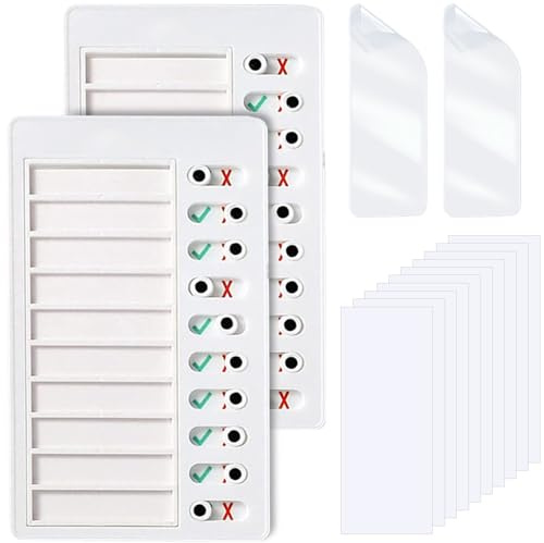 2 Pcs to Do List Checklist Board, Chores Chart for Kids Adults Routine Chart for Children, to Do Board for Wall Fridge Kitchen, to Do List Planner with 2 Acrylic Adhesive, 10 Replaceable Blank Paper