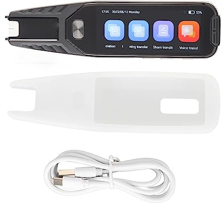 AI Smart Language Translator Pen – Tragbare Scan Übersetzung, Spracherkennung und Großes Display, 60 Länder Online, 29 Offline, Business, Lernen, Reisen (Black)