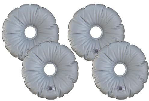 Kellegour 4 pcs Bolsa de Peso de Agua Redonda,Peso de Base de Paraguas Redondo,Bolsa de Peso Portátil Plegable PVC Redondo,para Exteriores Base de Bandera Bolsa de Peso para Patio al Aire Libre Playa