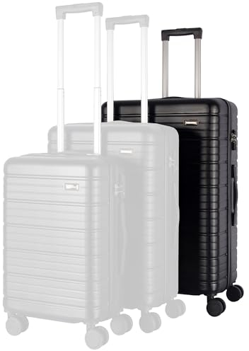 StahlHaus® Hartschalen Koffer XL 75 cm Reisekoffer – Rollkoffer sehr Groß Schwarz Luxe – 4 Rollen TSA Zahlenschloß XL 75x52x31 – Premium ABS+PC Mix Hartschale