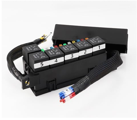 Sicherungskasten, 12V KFZ Sicherungs- und Relaisbox, Vorverdrahteter Automotive Sicherungshalter Mit 5-Pin-Relais 4-Pin-Relais 6 ATC/Flachsicherung Universal
