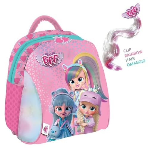 Maricart Zaino Asilo BFF by Cry Babies con clip Hair rainbow Ciocca extension + omaggio portamerenda