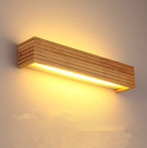 SSNCcNC LED Holz Wandlampe Schlafzimmer Nachttischlampe 8W Innen Kreativ Acryl Wandleuchte Wohnzimmer Arbeitszimmer modern Treppen Wandbeleuchtung Flurlampe Warmes Licht 3000K L:35CM