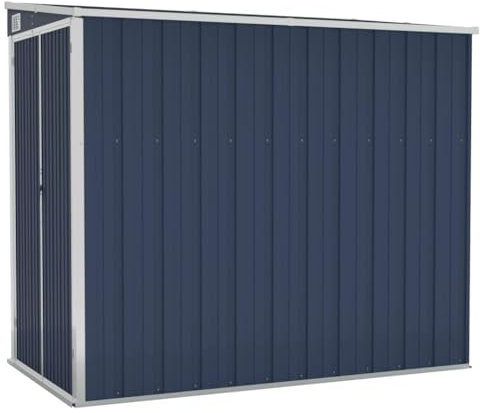 prissent Gartenhütte 118x194x178 cm Gerätehaus Fahrradunterstand Gartenschrank Storage Shed Wetterfest Schuppen Garten Anthrazit