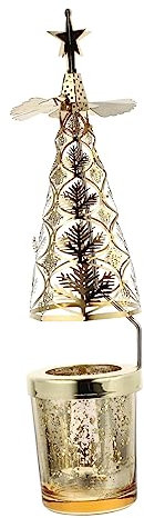 Cabilock Rotierenden Weihnachtsbaum Kerzenhalter Metall Leuchter Weihnachten Kerze Tablett Dekorative Party Liefert