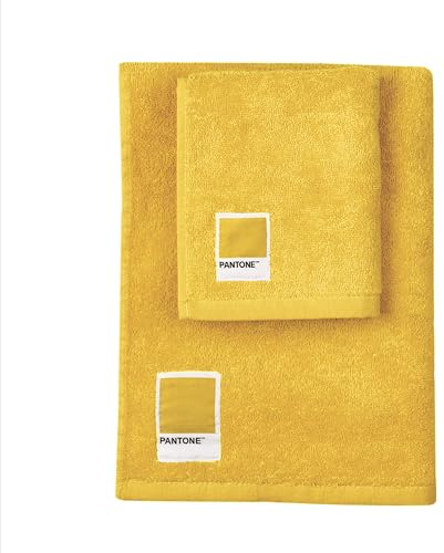Pantone™ - Toallas de baño para cara y bidé de rizo de puro algodón 100% certificado OEKO-TEX, juego de toallas de baño para cara y invitados 50 x 100 y 40 x 50 cm, suaves absorbentes, válidas también