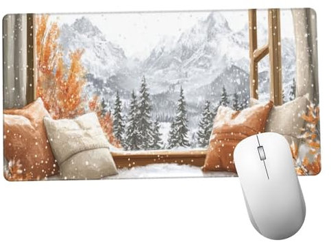 Blanco Alfombrilla Ratón 700x400x3mm Alfombrilla Raton XXL con Base de Goma Antideslizante, Accesorios Gaming Paisaje, Ordenador Gamer Regalos, Mouse Pad Gaming Mejora La Precisión Y La Velocida Y1484