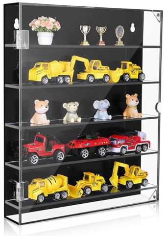 INOOMP Vitrine pour Voiture Miniature 1/43 Boîte De Rangement en Acrylique Multi-Niveaux À Poser Ou À Fixer Mur Présentoir Transparent pour Modèles Réduits Et Collections