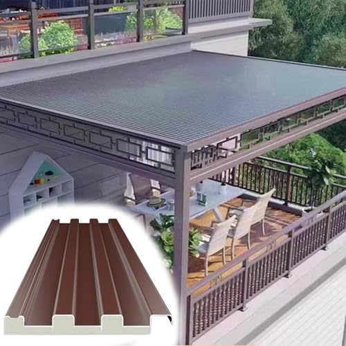 Insulated Gazebo Roofing Panel, Windproof Balcony Cover with Foam Cladding for Outdoor Protection