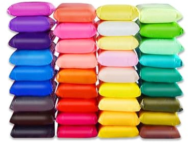 Kids Modeling Clay Set (36 Colors + 3-Piece Tool Kit) - Non-Toxic Air-Dry, for Arts & Crafts/Kids 3-9 Years