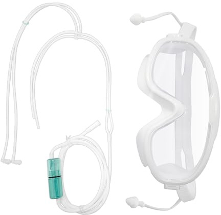 PIDAN TECH Kit de máscara Ocular y cánula Nasal Auricular de hidrógeno 3 en 1 – Conjunto de Accesorios Multifuncional H2 Compatible con generador de inhalación de hidrógeno White