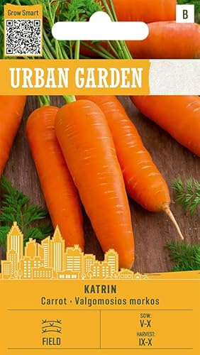 Organic Way | Carottes - KATRIN Graines de légumes | Variété précoce sucrée | Racines lisses 11–13 cm | Sans tête verte | Frais ou stockage | 1 sachet