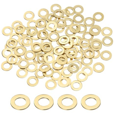 QUARKZMAN 100Pz Rondelle Piatte in Ottone M3 6x3x0.5mm(ODxIDxSP) | Rondelle Rame, Guarnizioni Idrauliche Di Tenuta Metalliche, Rondelle Alzaporta, Rondelle in Acciaio Per Viti Bulloni Dadi