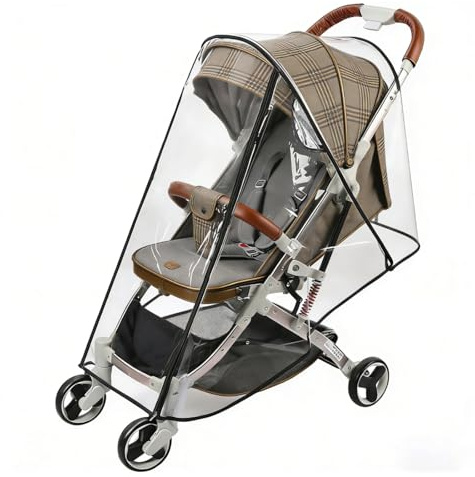 Homshsjhkis Habillage Pluie Universelle pour Poussette, Housse Pluie Universelle Protection Pluie Poussette et Imperméable Respirante, Protection Contre les Intempéries pour Bébé, Inodore Durable