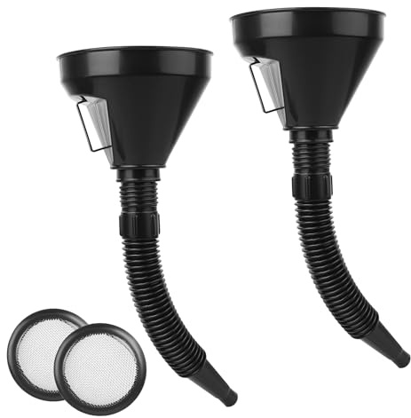 2 PcsEntonnoir Huile Moteur, Entonnoirs à Huile avec Tuyau, Entonnoir Carburant, Entonnoirs pour Voiture avec filtre, Entonnoir à Eau pour Camping-car, remplissage d'huiles
