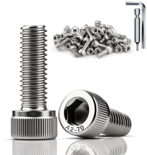TXXATX 60 viti a testa cilindrica M2,5 x 6 mm, DIN 912, in acciaio inox A2 V2A, viti a testa esagonale, con esagono incassato, filettatura completa, per riparazione meccanica di mobili