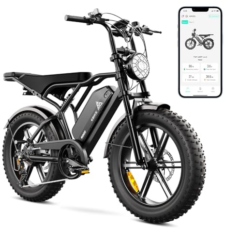 TST Bicicleta Eléctrica para Hombre y Mujer, Neumáticos Gordos 20''*4.0, E-Bike con Control por Aplicación y Suspensión, Batería 48V 15AH/ 25AH Motor 250W Carga Máxima 204kg