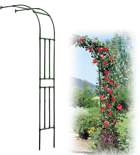 Arco de rosa de medio arco, arco de jardín resistente a la intemperie, pabellón de jardín, pérgola, marco de escalada, cenadores para plantas trepadoras, medio arco de rosa para uso en interiores y