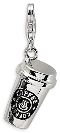 My Shape Pendentif pour porte-clés en forme de tasse à café 3D Plaqué rhodium