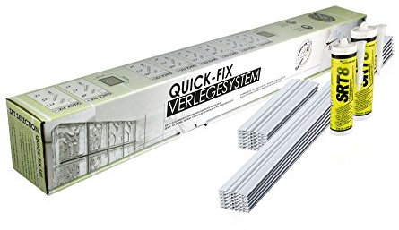 QUICK-FIX système d'installation pour 32 briques de verre (24x24x8 cm) - Poser des briques de verre rapidement et facilement