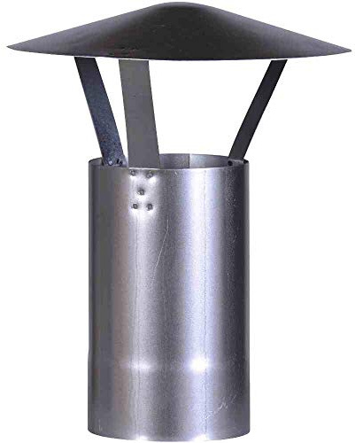FIREFIX A130/RH Regenhut (verzinkt), Höhe 420 mm, ø 130 mm - für 0,6 mm Starke Ofenrohre, Silber | FIREFIX Regenhaube silberfarben, 420 mm hoch für 0,6 mm Rauchrohre mit Korrosionsschutz und langlebigem Witterungsschutz