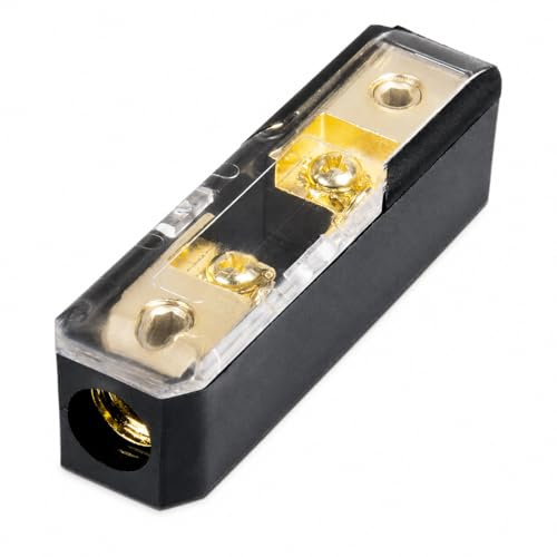 Sinuslive SH-175 Sicherungshalter für Mini-ANL Sicherung bis 175A, M-ANL Sicherungshalter für Kabel bis 35 mm², 24K vergoldete Kontaktflächen, inkl. Befestigungsmaterial und Aderendhülsen