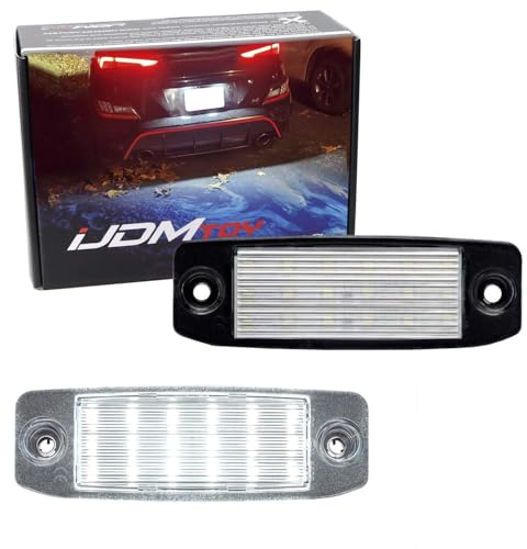 iJDMTOY OEM-Fit 3W Full LED License Plate Light Kit Compatible With Hyundai/Kia 2005-09 Tucson, 2006-11 Elantra, 2011-16 Sportage, 2009-12 Sorento, Powered by 18-SMD Xenon White LED