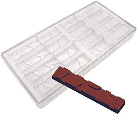 3D Chocolate Bloques Moldes,Liso Barra Policarbonato de Caramelo Molde,PC Transparente Molde Chocolate,Jelly Pudin Pastel Pastelería Postre Cubitera Fabricación Forma,Repostería Herramientas Fuente