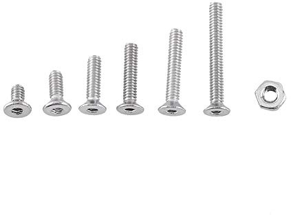 250pcs M2 Juego de combinación de perno y tuerca hexagonal, Tornillo hexagonal de acero inoxidable A2(C)