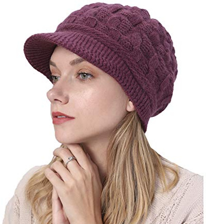 YAMEE Damen Winter Strickmütze Beanie Damen Wollmütze Warm Baskenmütze Gerippte Kappe Damen Winter Hüte