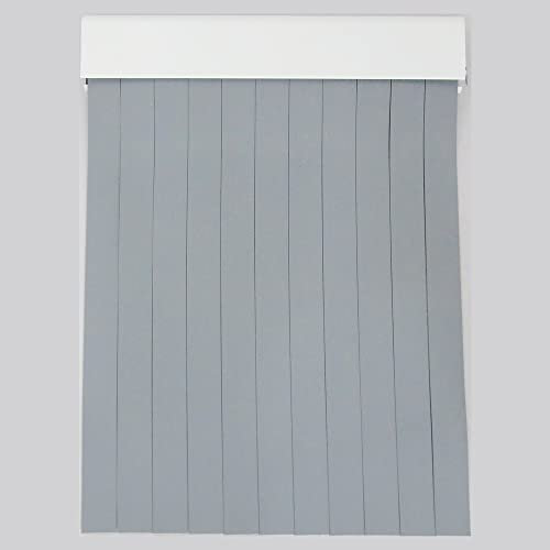 Cortinas - Tenda a strisce in plastica PVC e barra in alluminio, ideale per terrazze e verande, anti-mosche, grigio, 210 x 120 cm