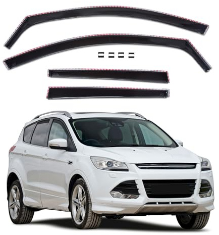 SCOUTT J&J Automotive GP Windabweiser passend für Ford Kuga 2 2013-2019 4tlg, Vorne und Hinten Regenabweiser Passform Getönt Schwarz
