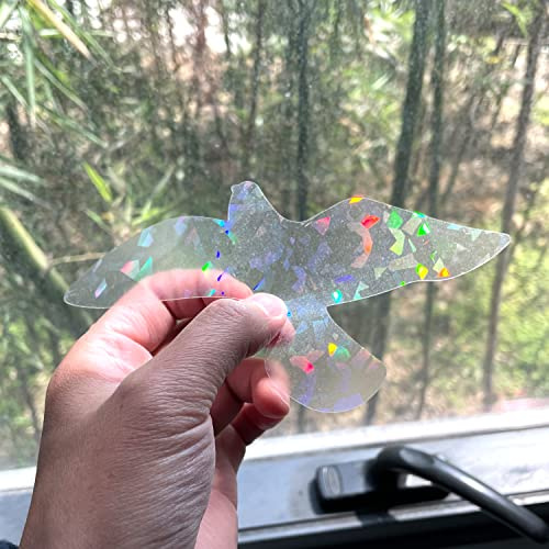 Holographic Window Decals for Bird Strikes - Glass Reminder Anti-Collision Self-Adhesive Stickers - Avoid Birds Hitting Windows (Birds, 28 Pieces)