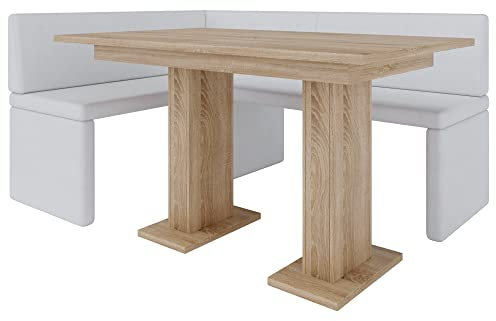 FURNISTAR Eckbank Akiko mit Tisch - Eckbankgruppe für Ihrem Esszimmer, Küche modern, Sitzecke, Essecke. Perfekt für Küche, Büro und Rezeption. Solide und Starke Verarbeitung (Soft 17, 168x128 Links)