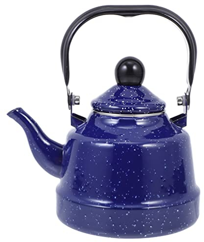 UPKOCH Emaille Wasserkessel Pfeifkessel Teakessel Vintage Teekanne für Herd Universalboden für Induktion Gas Elektro