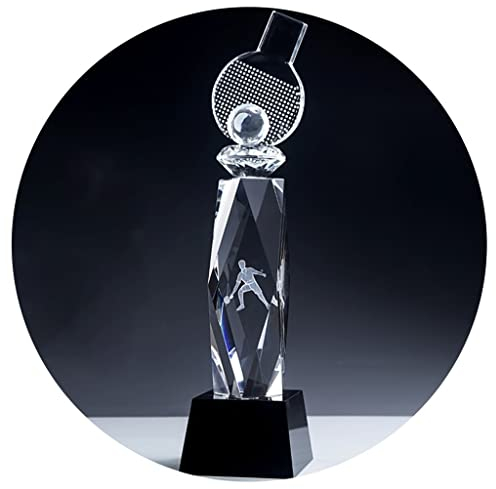 Pokale, Medaillen Auszeichnungen Transparente Kristalltrophäe League Champion Memorial Trophy Gewinnen Von Preisen Bei Unterhaltungs-Tischtenniswettbewerben Einzel-Doppel-Tischtennis-Trophäe Pokale (