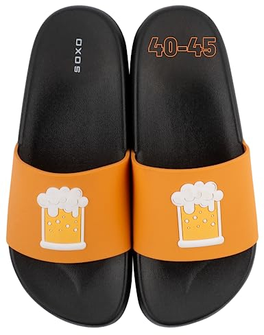 soxo Birra Ciabatte Uomo Estive Spiaggia Infradito Mare Piscina Gomma Pantofole 42-43 Birra