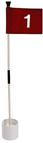 JISADER Golf Putting Hole Cup and Flag Golf Flagstick Kit Putting Green Cups and Flags Detachable Numbered Golf Flags Golf Pin Flag for Putting Practice, Number 1
