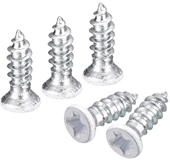 QUARKZMAN ST2.5x8mm Bianco Viti Auto Autofilettanti Viti, 100pz Metallo Piatta Testa Croce Viti per Legno per Falegnameria Testa Piatta Phillips Universale