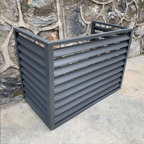 Cubierta multiusos aire acondicionado aleación de aluminio, prácticas persianas antirrobo, soporte de jardín aire acondicionado exterior, duradero, reducción de ruido, adecuado para jardines, balcones