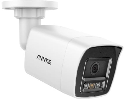 ANNKE Telecamera IP PoE da 12 MP per esterni, telecamera di sicurezza con doppia luce intelligente per sorveglianza domestica, rilevamento uomo/veicolo, visione notturna a colori, grandangolo da 2,8