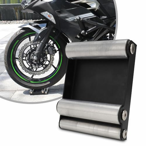 Runfarr Motorcycle Roller Stand,Motorcycle Wheel Stand Front Rear Wheel Cleaning Stand for Most Street Bike Motocross Supermoto
