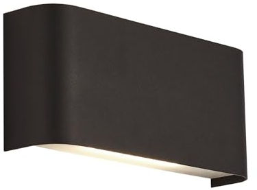 Licht-Erlebnisse LED Wandlampe innen Up Down Schwarz 3000 K 978 lm Metall warmweiß B: 18 cm H: 8 cm klein flach Modern Wandleuchte Wohnzimmer Treppe Flur