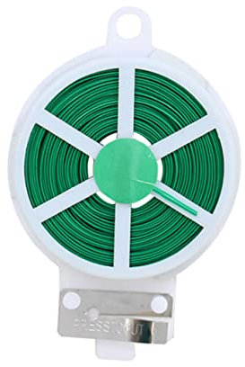 Veemoon 20m Attaches Plastifiées Pour Jardin Attaches Outil Coupe-fil Fixes Fil De Fer Pour Plantes Et Câbles Vert