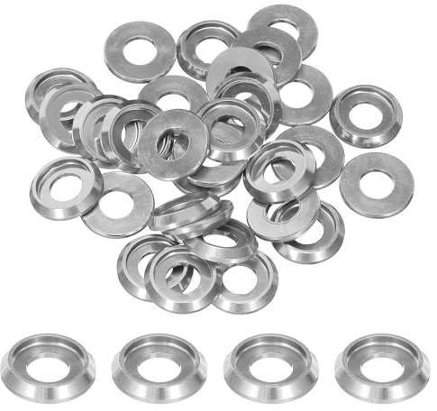 QUARKZMAN Lot de 40 Rondelles Coniques Diamètre du Trou 6mm/0,24 (Argent) | M6 Avec Tête en Forme de Coupe, Rondelles en Aluminium pour Vis RC/FPV/PC/Drone/Accessoires Mécaniques