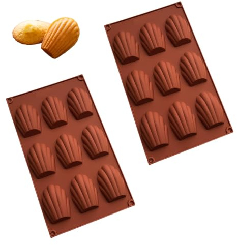 DHSBGWSX 2-teilige Muschelkuchenbackform, 9-teilige Muschelform, dreidimensionale Backform, Antihaft-Silikon-Kuchenform